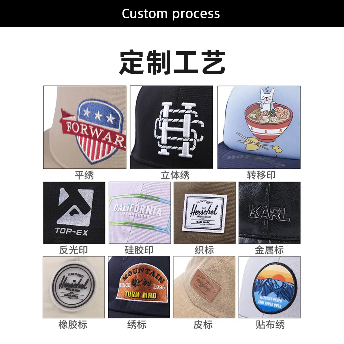 Custom Printed Logo Cotton Sports Hat for Men - Image 21