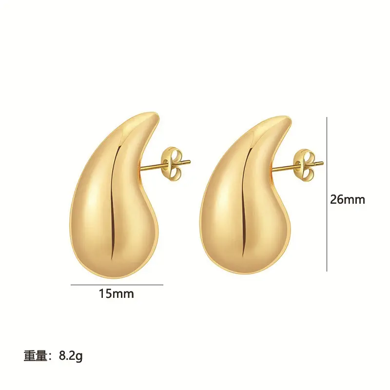 Golden Hollow Water Drop Necklace & Earrings Set for Women — feature 9
