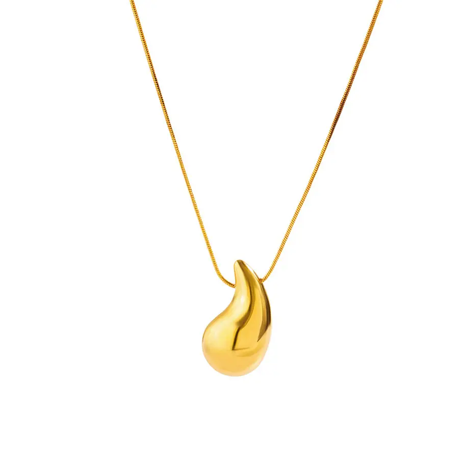 Golden Hollow Water Drop Necklace & Earrings Set for Women - Image 5