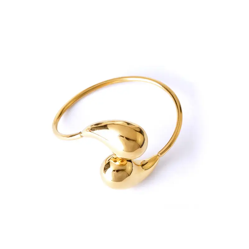 Golden Hollow Water Drop Necklace & Earrings Set for Women - Image 7