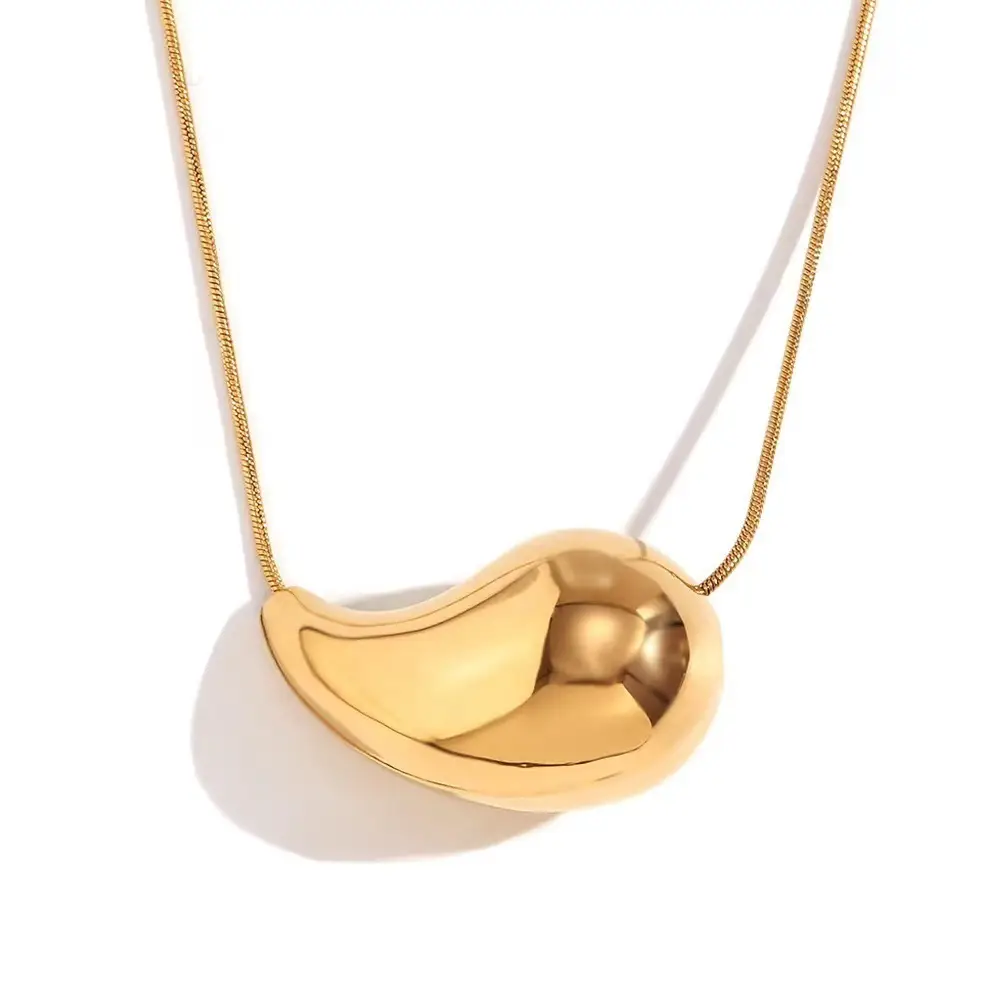 Golden Hollow Water Drop Necklace & Earrings Set for Women - Image 3