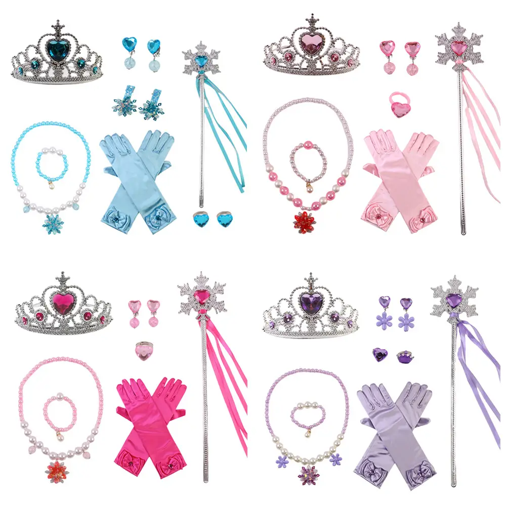 Frozen Princess Crown Baby Necklace Set Purple Pearl — feature 1