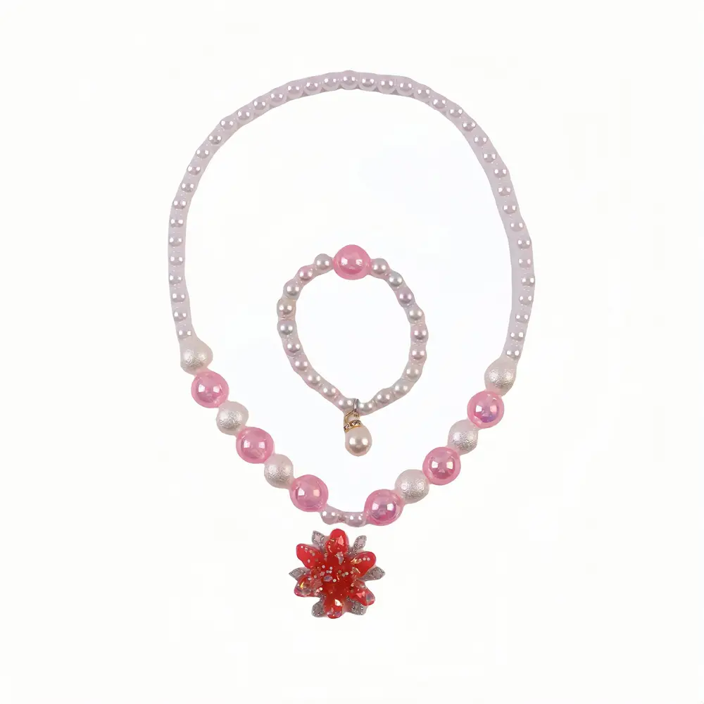 Frozen Princess Crown Baby Necklace Set Purple Pearl — feature 10