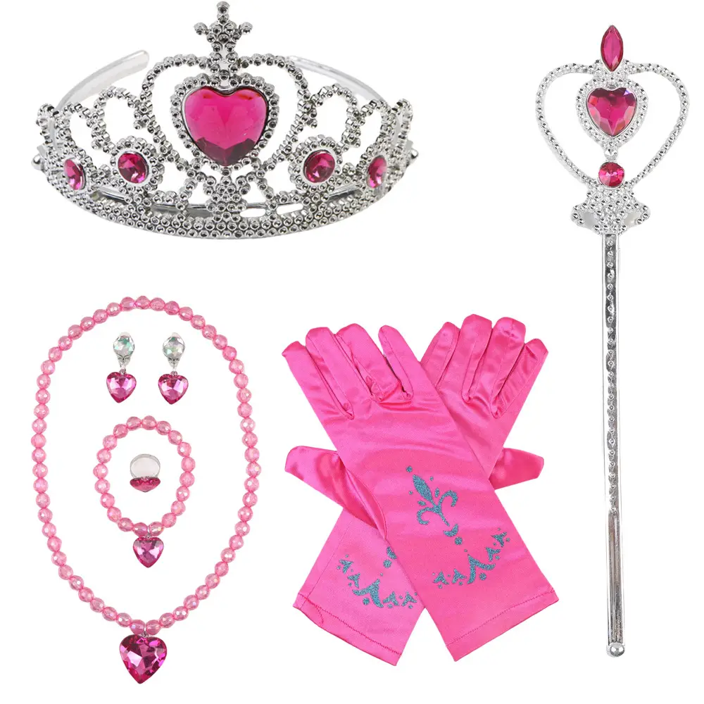 Frozen Princess Crown Baby Necklace Set Purple Pearl — feature 16