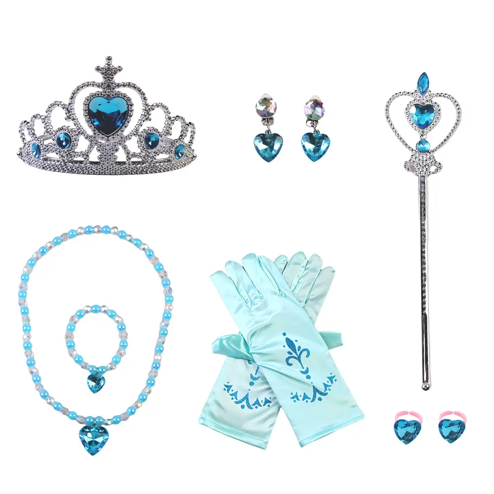 Frozen Princess Crown Baby Necklace Set Purple Pearl — feature 17
