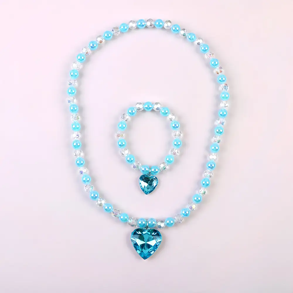 Frozen Princess Crown Baby Necklace Set Purple Pearl — feature 18