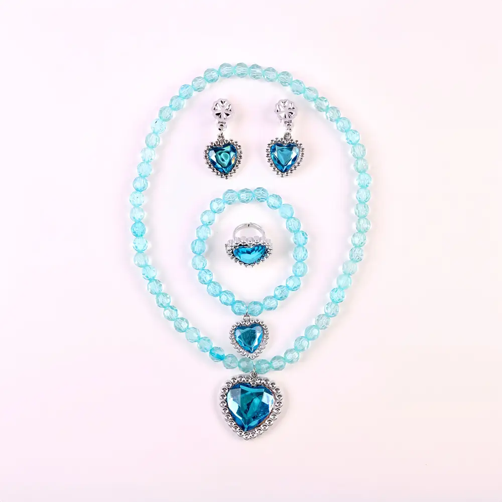 Frozen Princess Crown Baby Necklace Set Purple Pearl — feature 24