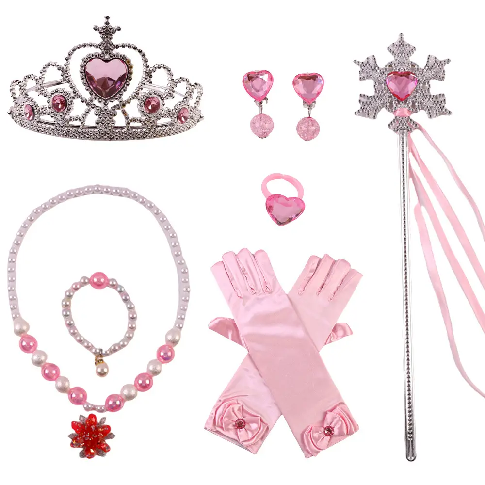 Frozen Princess Crown Baby Necklace Set Purple Pearl — feature 3