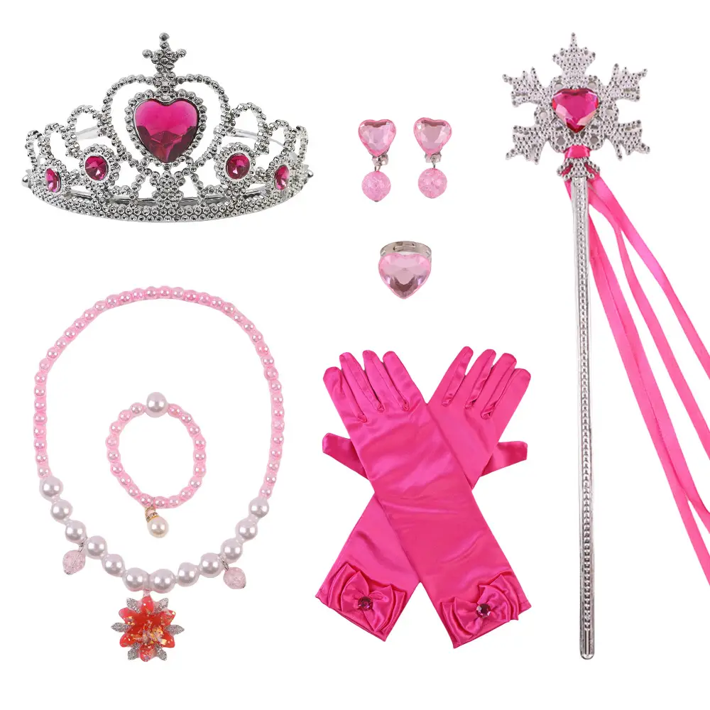 Frozen Princess Crown Baby Necklace Set Purple Pearl — feature 6