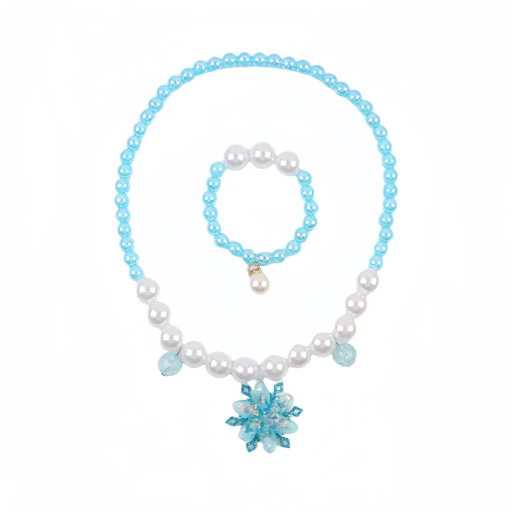 Frozen Princess Crown Baby Necklace Set Purple Pearl — feature 7