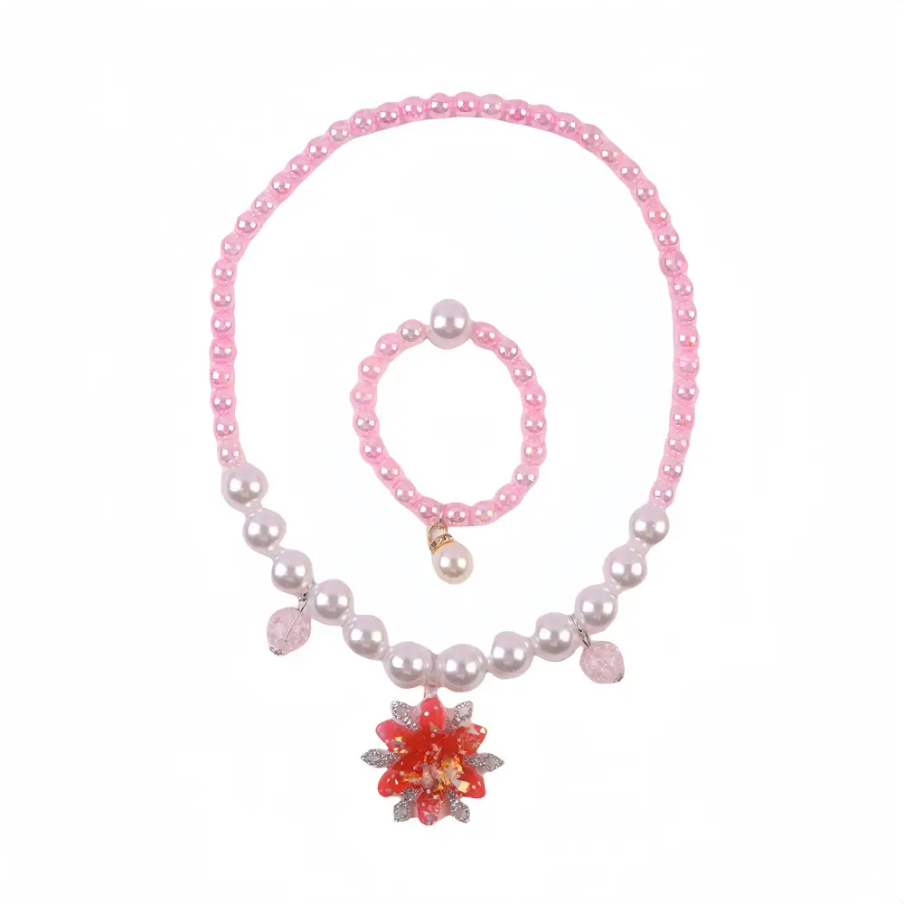 Frozen Princess Crown Baby Necklace Set Purple Pearl — feature 9
