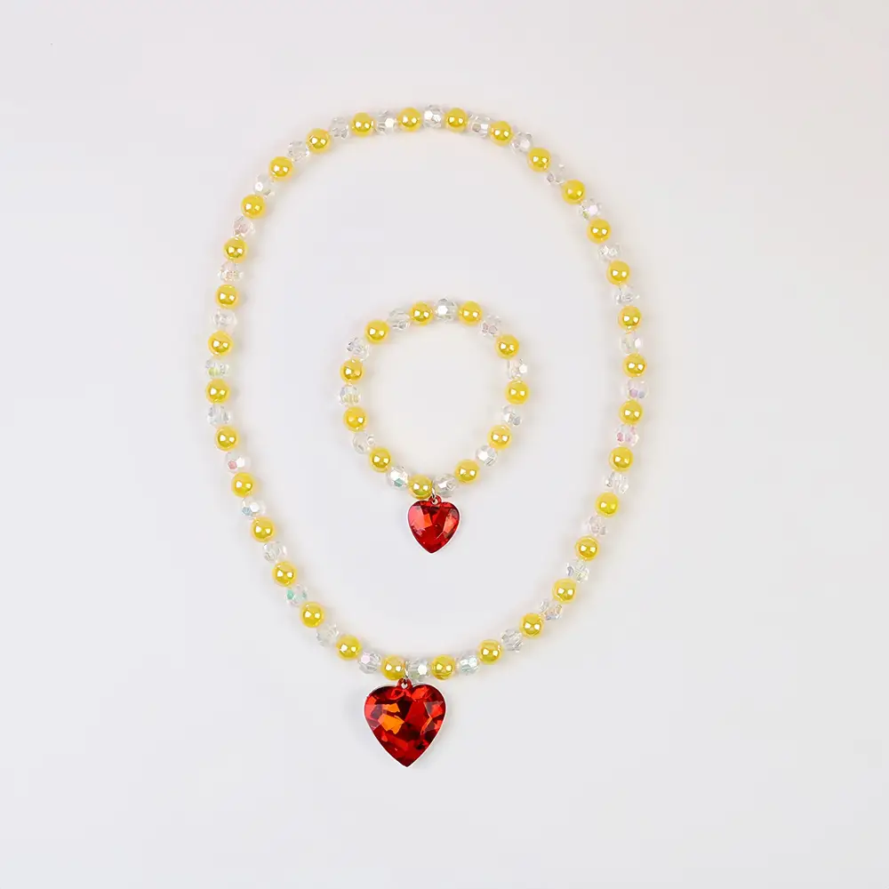 Frozen Princess Crown Baby Necklace Set Purple Pearl