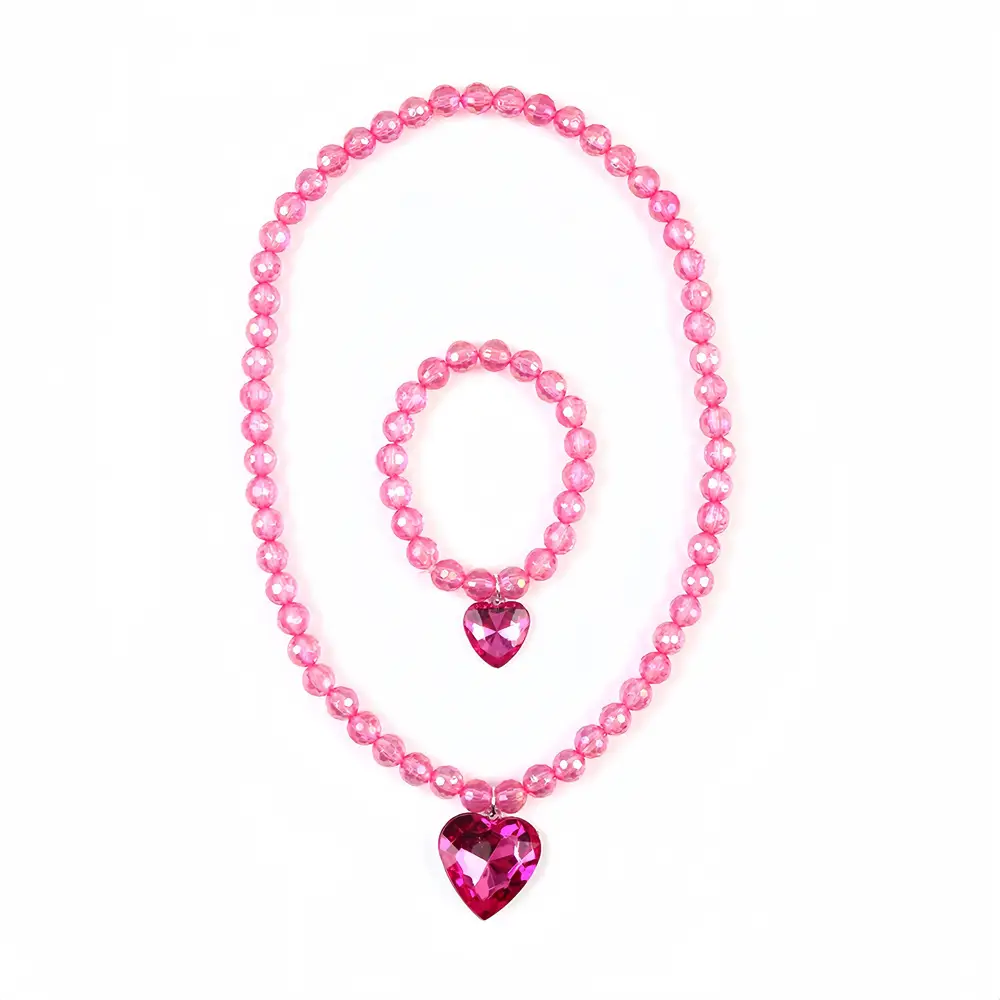 Frozen Princess Crown Baby Necklace Set Purple Pearl