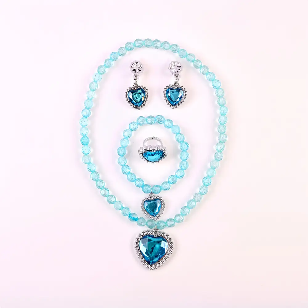 Frozen Princess Crown Baby Necklace Set Purple Pearl