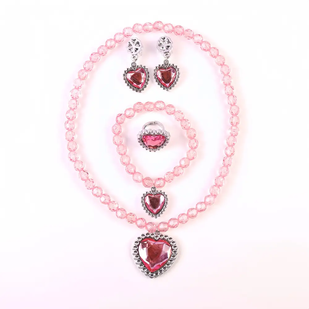 Frozen Princess Crown Baby Necklace Set Purple Pearl