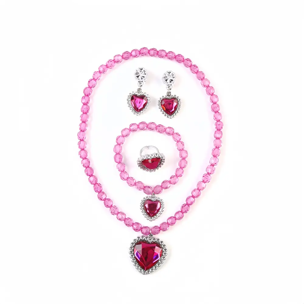 Frozen Princess Crown Baby Necklace Set Purple Pearl