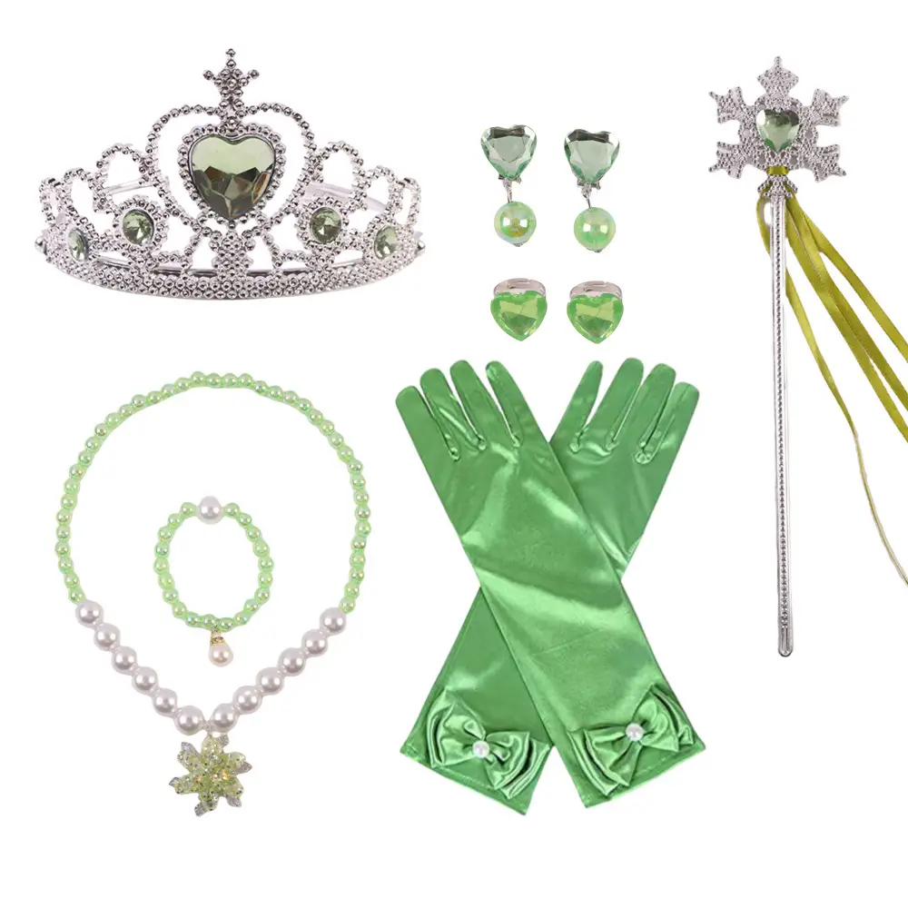 Frozen Princess Crown Baby Necklace Set Purple Pearl
