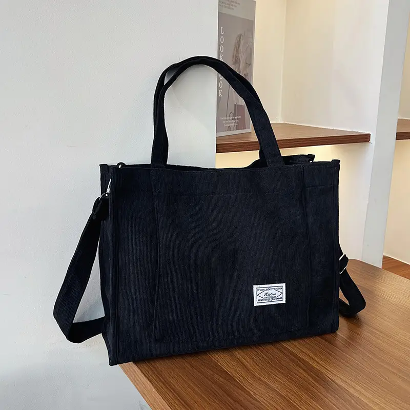 Black Large Capacity Fashion Casual Shoulder Crossbody Tote Bag - Image 12
