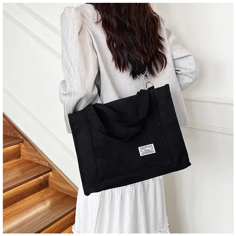 Black Large Capacity Fashion Casual Shoulder Crossbody Tote Bag — feature 13