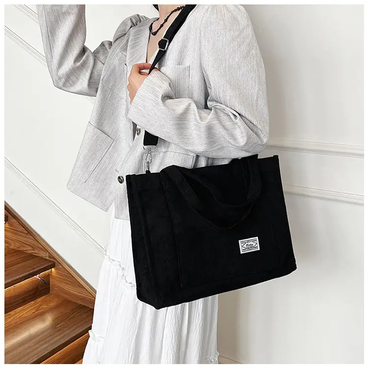 Black Large Capacity Fashion Casual Shoulder Crossbody Tote Bag — feature 14