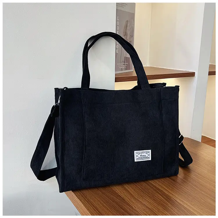 Black Large Capacity Fashion Casual Shoulder Crossbody Tote Bag — feature 21