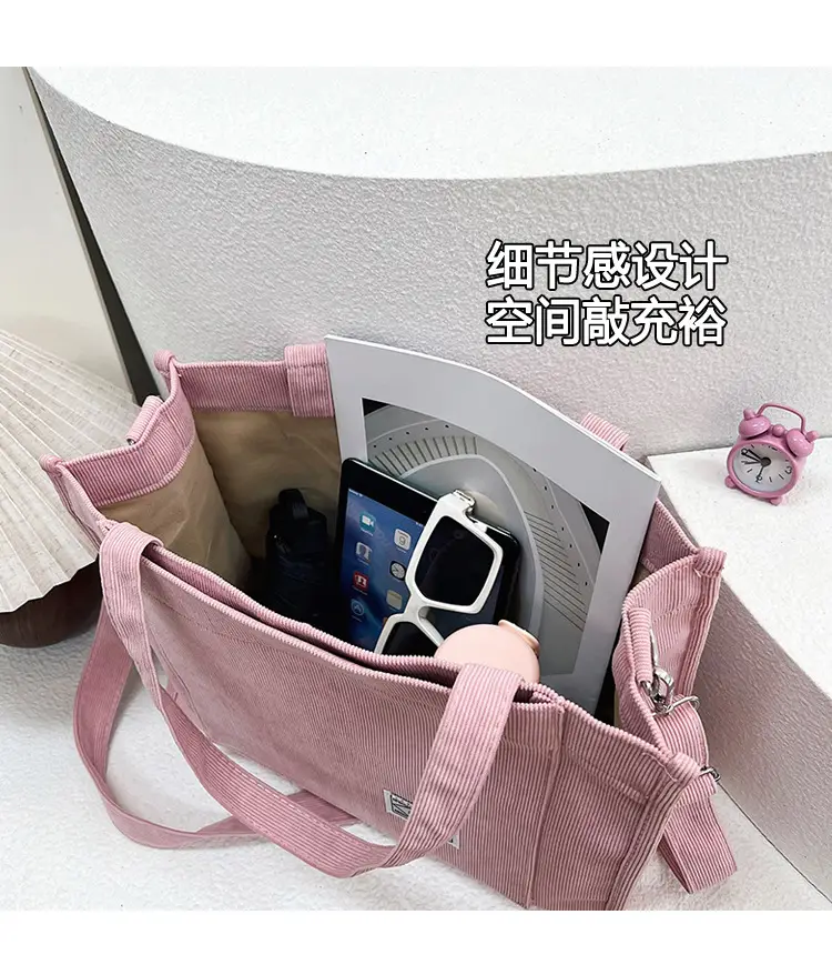 Black Large Capacity Fashion Casual Shoulder Crossbody Tote Bag — feature 3
