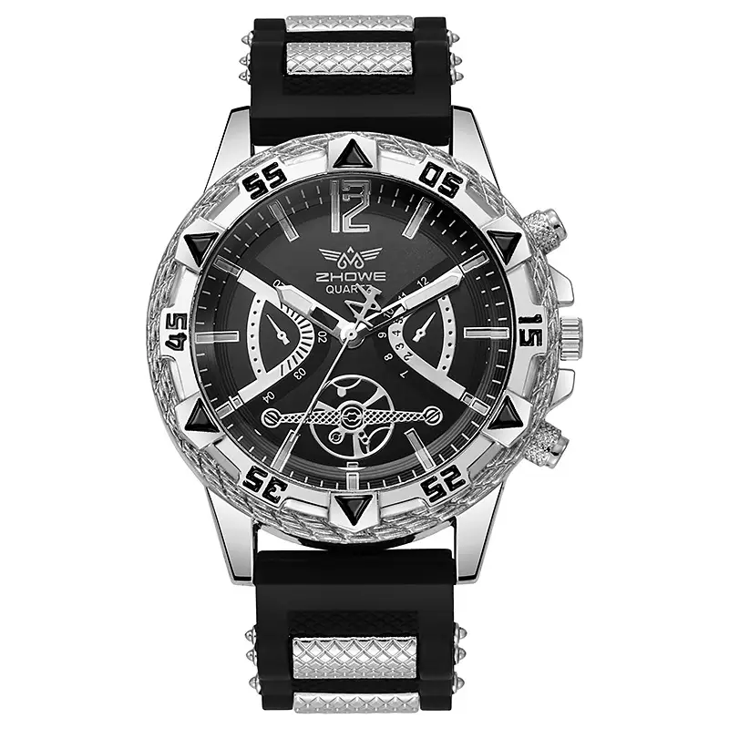Men's Gold Quartz Watch with Blue Dial & Diamond Clasp - Image 15