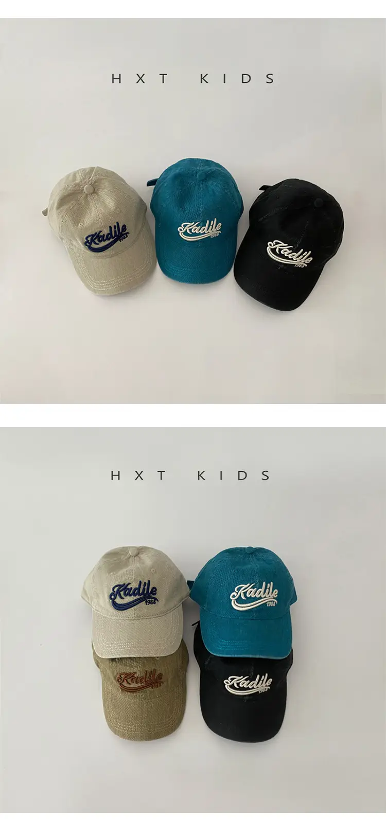 Children's Maroon Embroidered Cap Spring Autumn Washed — feature 2