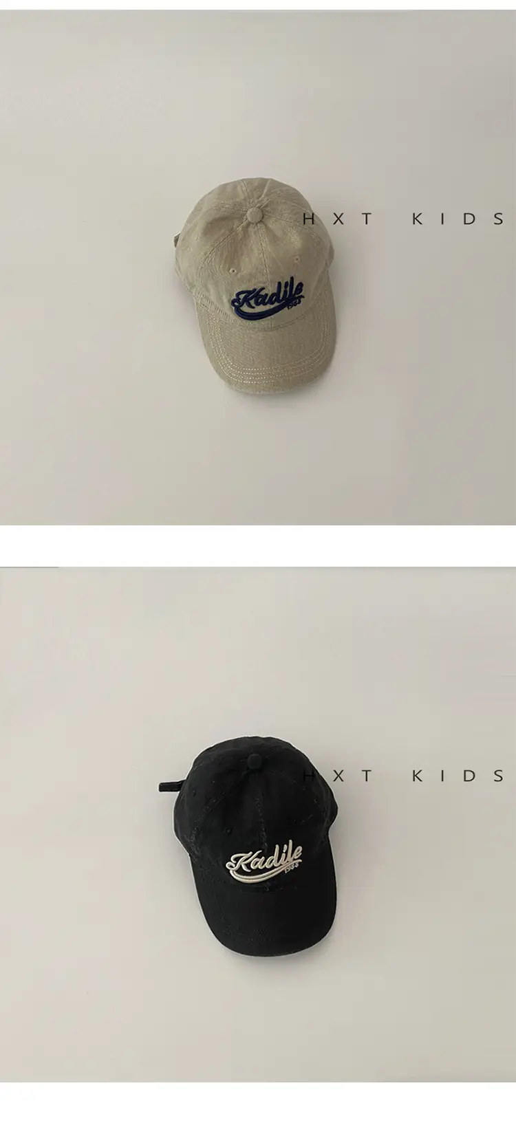 Children's Maroon Embroidered Cap Spring Autumn Washed — feature 5