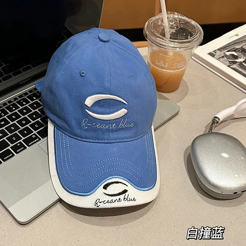 Men's Black Embroidered Baseball Cap with Sunscreen Design - Image 9