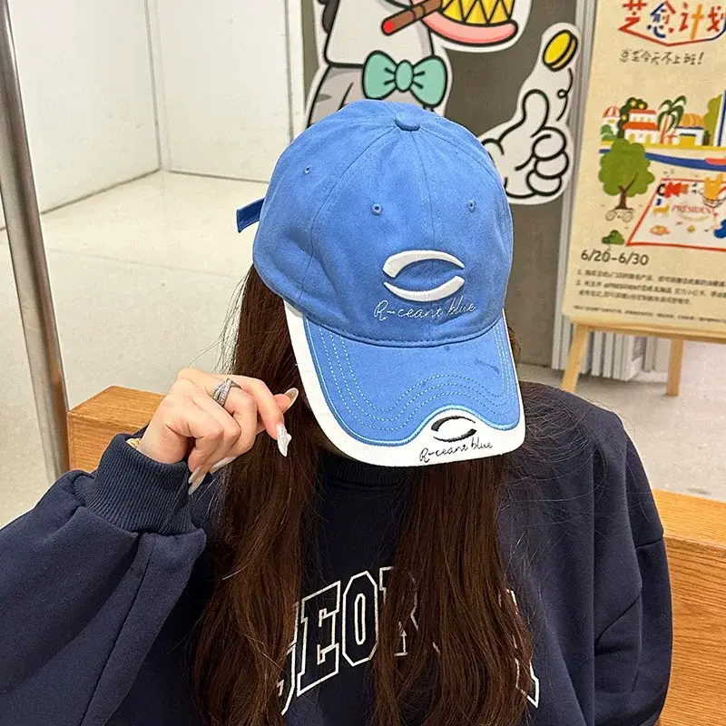 Men's Black Embroidered Baseball Cap with Sunscreen Design — feature 6