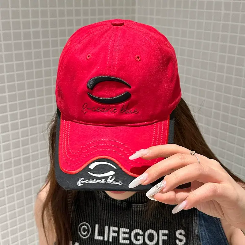 Men's Black Embroidered Baseball Cap with Sunscreen Design — feature 7