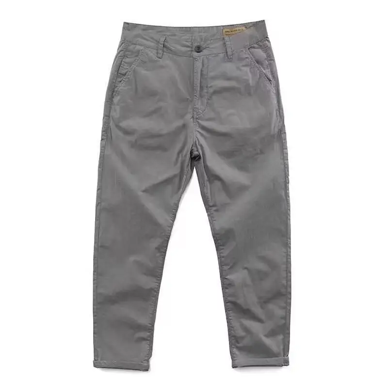 Men Grey Cotton Capri Pants 3 Colors - Image 8