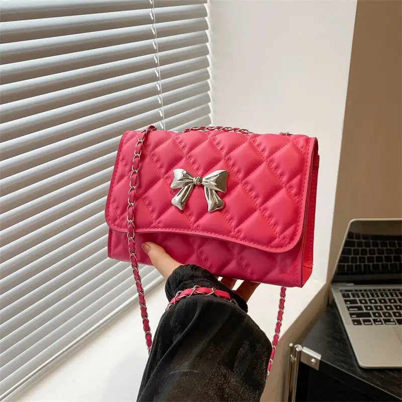 Black Women's Chain Bow Shoulder Bag 2024 - Image 8