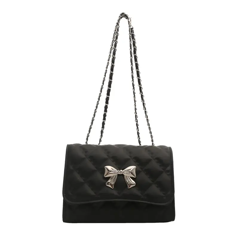 Black Women's Chain Bow Shoulder Bag 2024 - Image 10