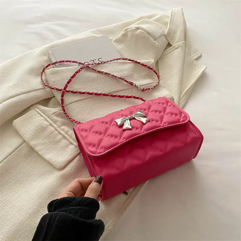 Black Women's Chain Bow Shoulder Bag 2024 - Image 5
