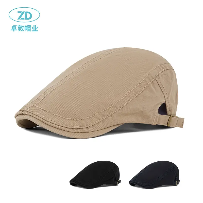 Men's Korean Wind Beret Hat Tan Forward Design - Image 4