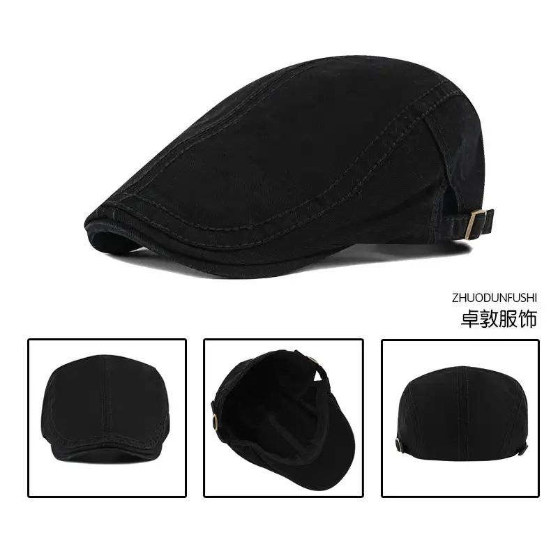 Men's Korean Wind Beret Hat Tan Forward Design - Image 5