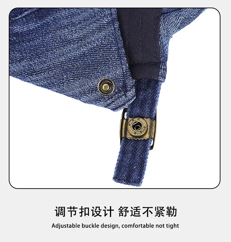 Vintage Blue Washed Cotton Beret for Men Women Spring Summer — feature 10