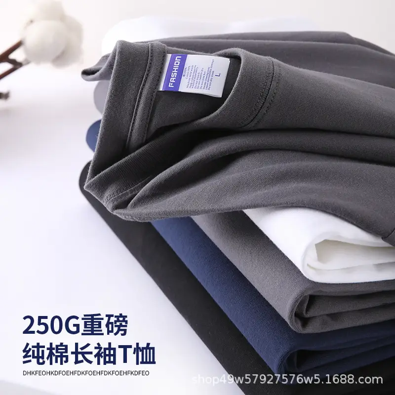 Heavyweight Men's T-Shirt 260g Pure Cotton Long Sleeve — feature 5