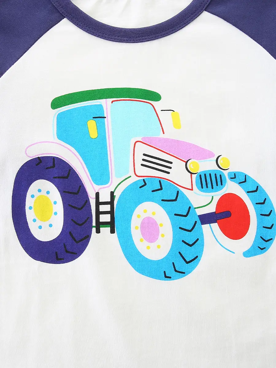 26 Autumn New Boys' T-Shirt Car Print Round Neck Long Sleeve Base Shirt - Image 5