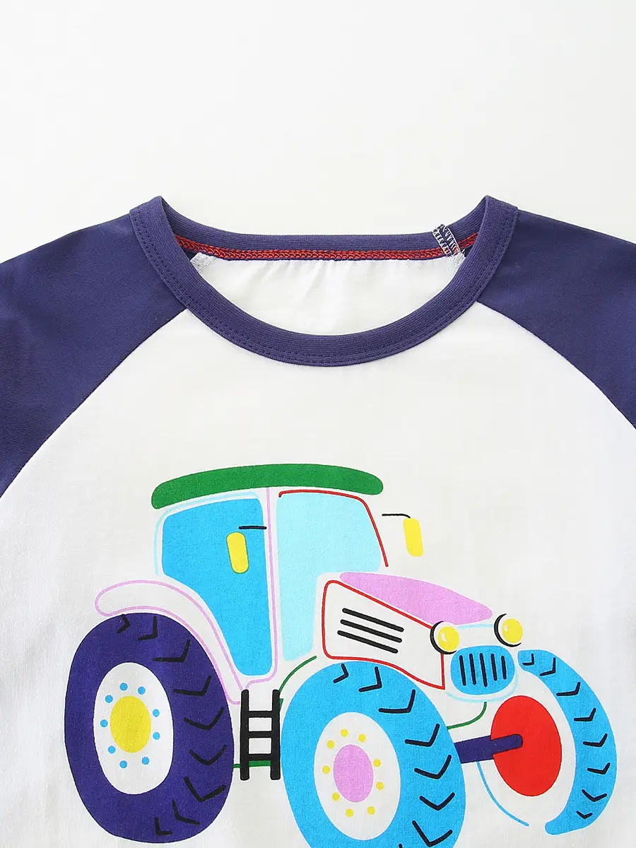 26 Autumn New Boys' T-Shirt Car Print Round Neck Long Sleeve Base Shirt - Image 6