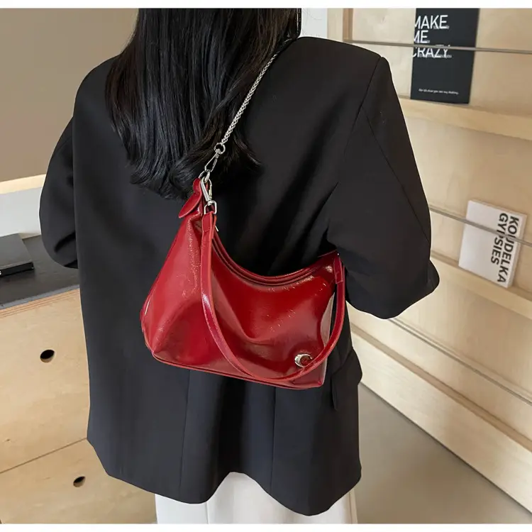 Patent Leather Large Bag Women 2024 Summer - Image 7