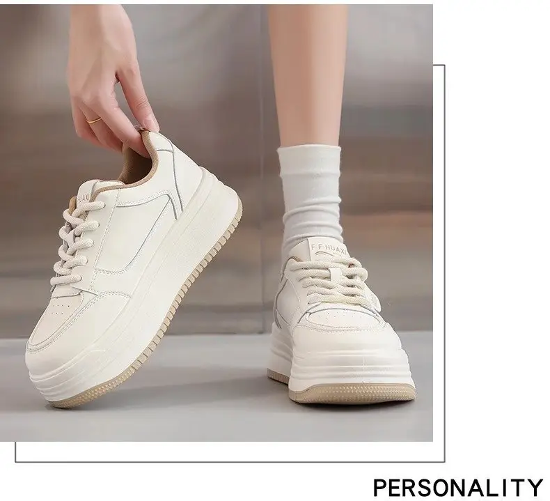 Popular Style Thick-soled White Shoes Women's 2024 New Summer Women's Shoes All-match Thick-soled Increased Breathable Tall Shoes Trendy — feature 10
