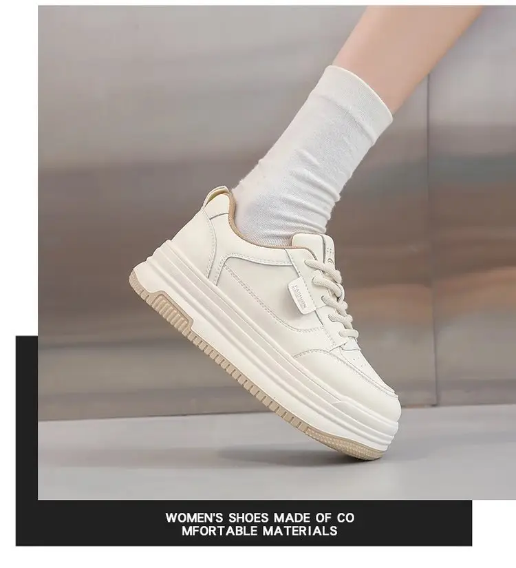 Popular Style Thick-soled White Shoes Women's 2024 New Summer Women's Shoes All-match Thick-soled Increased Breathable Tall Shoes Trendy — feature 11