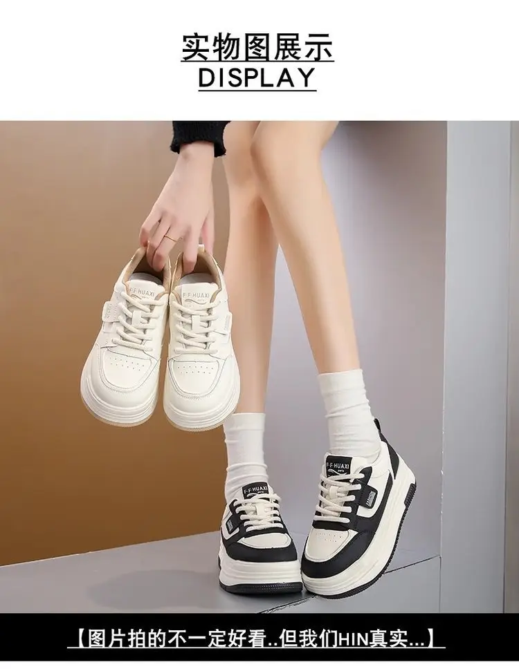 Popular Style Thick-soled White Shoes Women's 2024 New Summer Women's Shoes All-match Thick-soled Increased Breathable Tall Shoes Trendy — feature 4