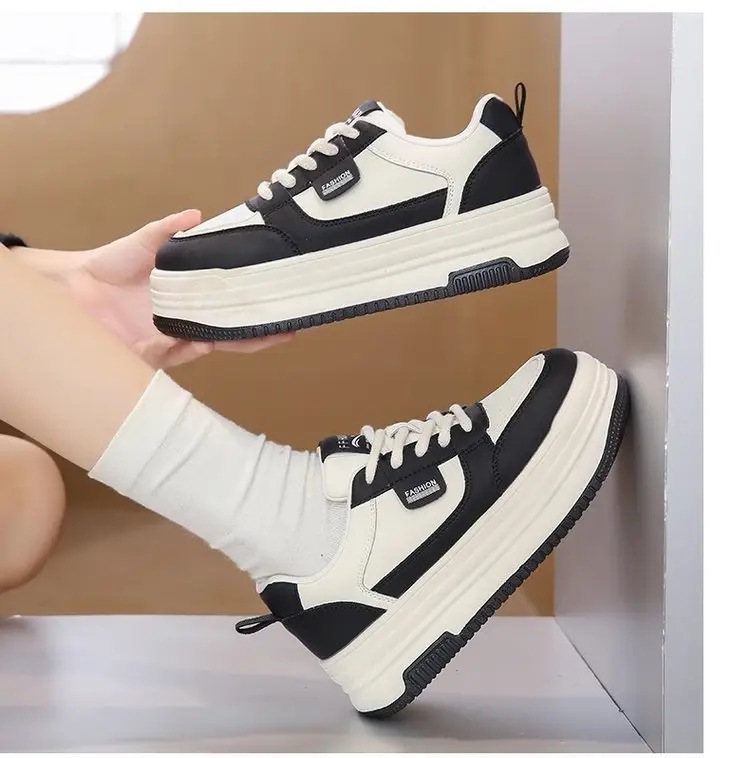 Popular Style Thick-soled White Shoes Women's 2024 New Summer Women's Shoes All-match Thick-soled Increased Breathable Tall Shoes Trendy — feature 6