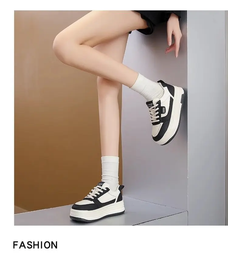 Popular Style Thick-soled White Shoes Women's 2024 New Summer Women's Shoes All-match Thick-soled Increased Breathable Tall Shoes Trendy — feature 8
