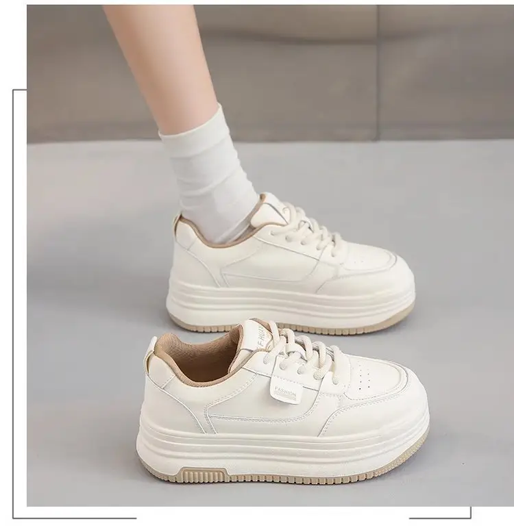 Popular Style Thick-soled White Shoes Women's 2024 New Summer Women's Shoes All-match Thick-soled Increased Breathable Tall Shoes Trendy — feature 9