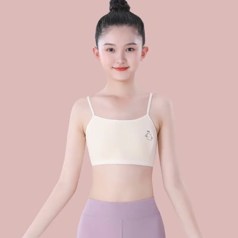 Girls' Intimates Development Period Sling Pure Cotton Vest 7-15 Years Old Primary and Secondary School Students Early Girls First Stage Tube Top